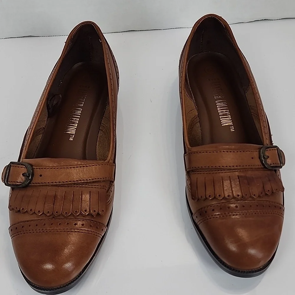 The Leather Collection Brown Leather Women Flat Shoes Size 6.5 - Picture 6 of 15